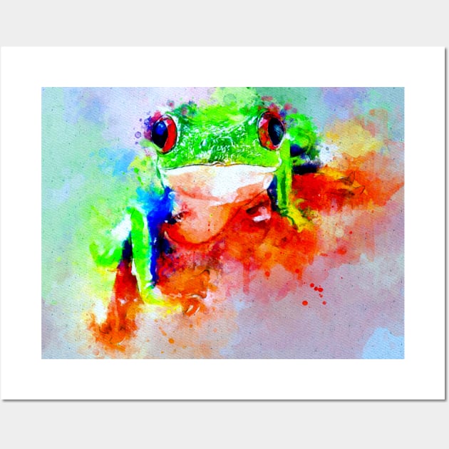 Watercolor Red Eyed Tree Frog Wall Art by danieljanda